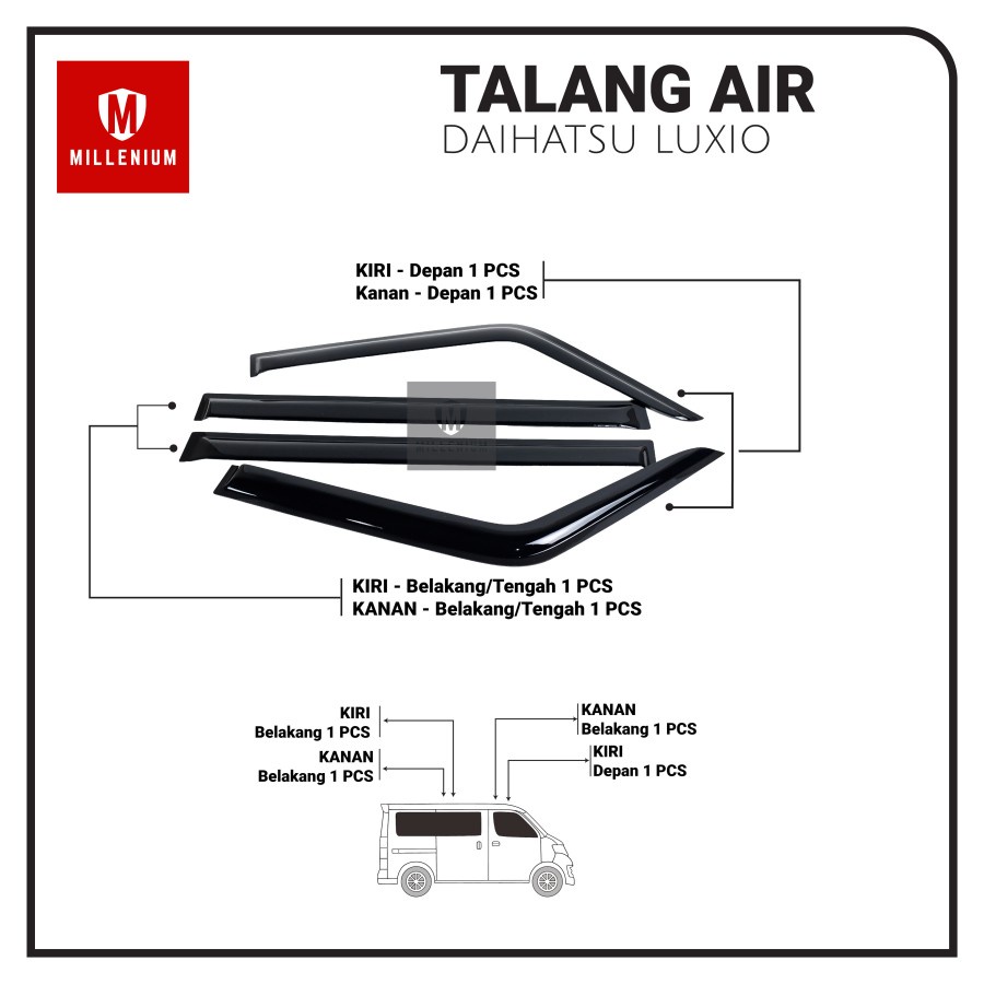 TALANG AIR MOBIL DAIHATSU LUXIO 2009 - 2022 MODEL SLIM