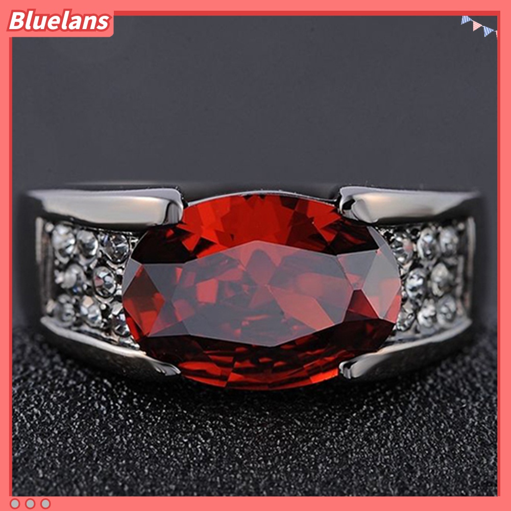 Cincin Berlian Imitasi Warna Merah Ukuran 8-12 Untuk Pria