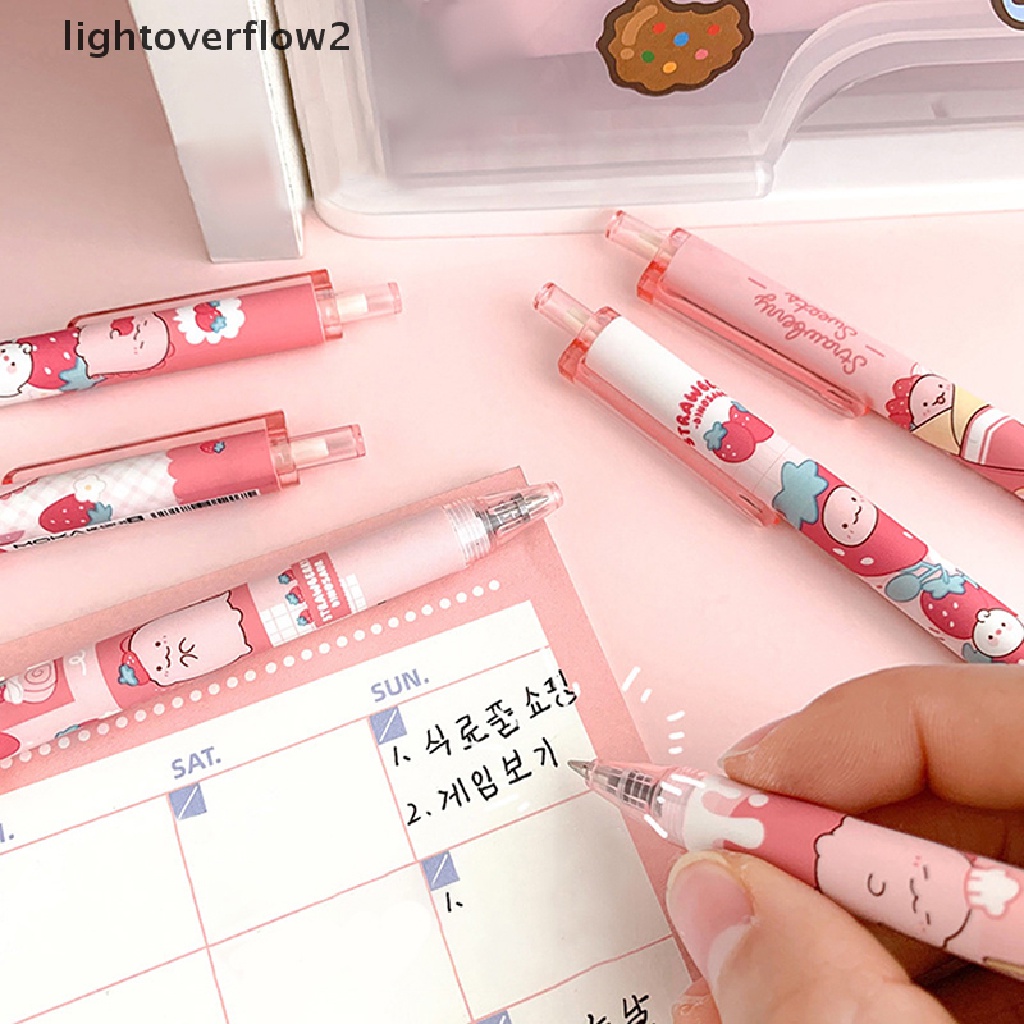 (lightoverflow2) 1 / 6 Pcs Pulpen kawaii Gaya Korea Untuk Sekolah