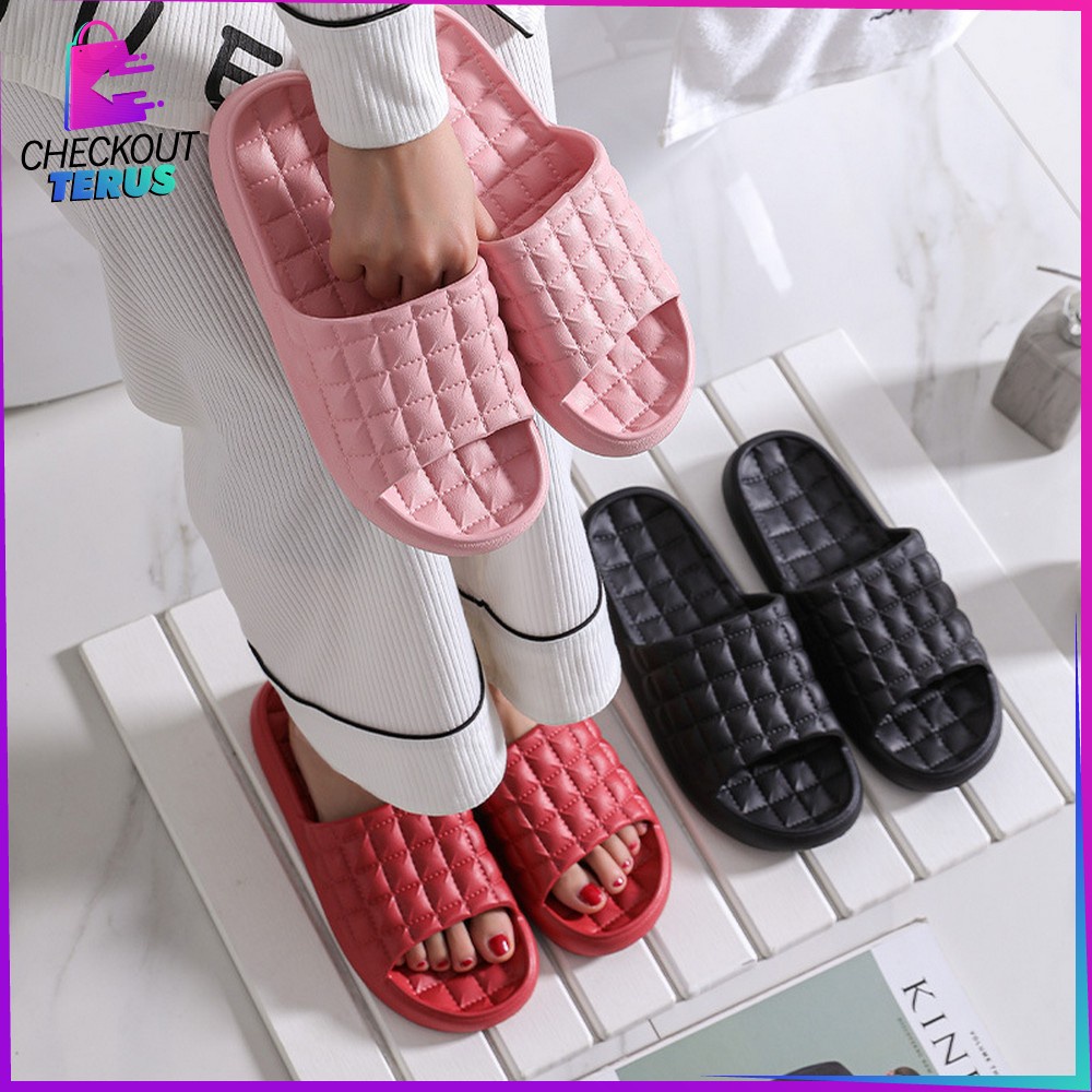 CT S36 Sendal Selop Polos Karet Empuk Import Busa EVA Tebal Korean Style Sandal Slop Rumah Karet Kamar Mandi Tidak Licin