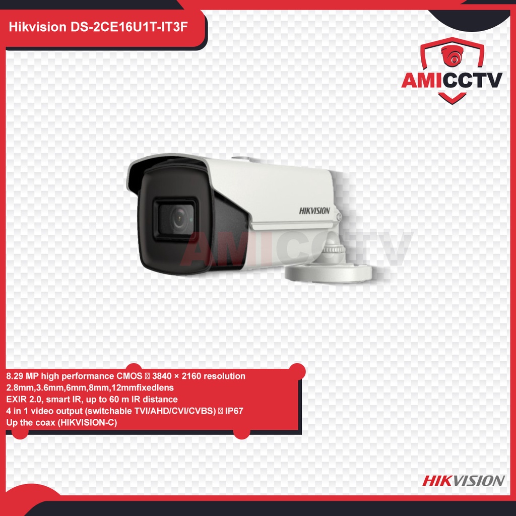 Camera CCTV Hikvision 8,3MP Outdoor DS-2CE16U1T-IT3F