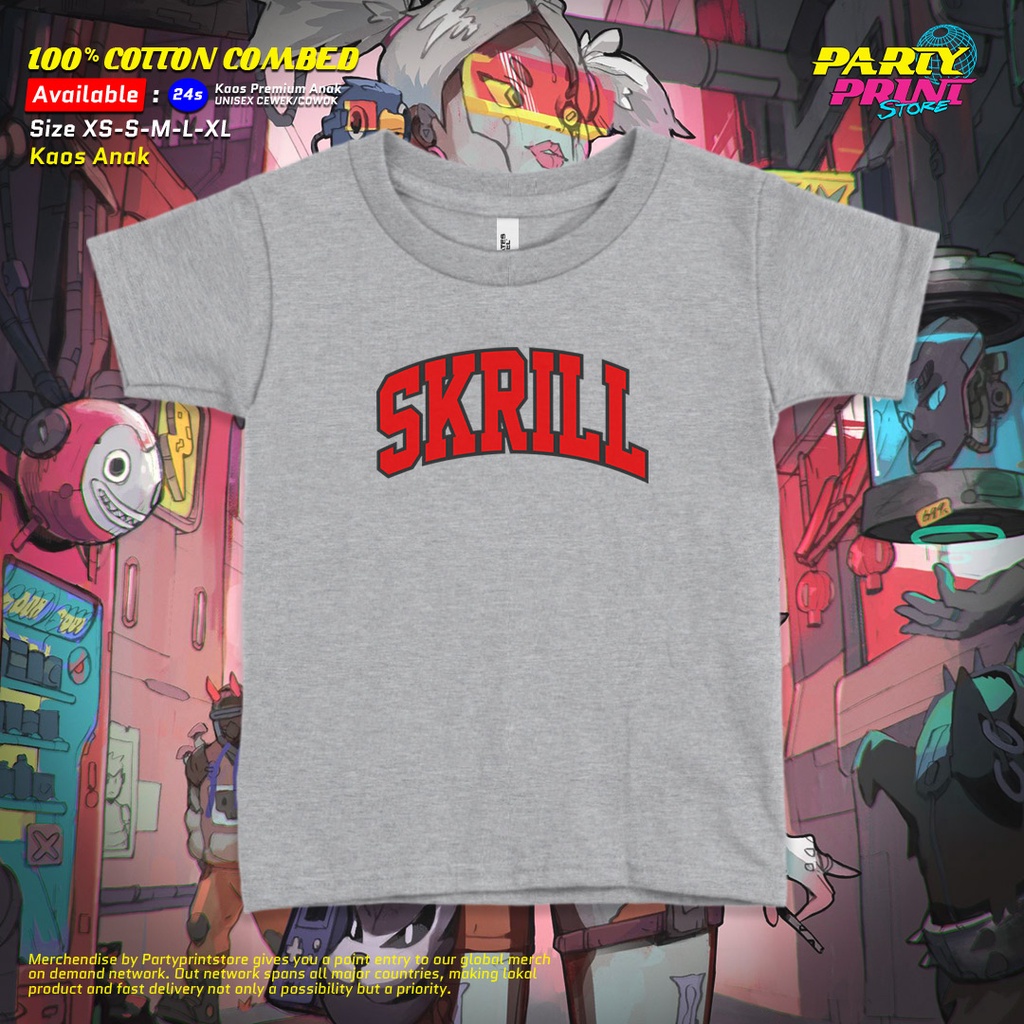 Partyprintstore Kaos Anak Cowok Band Dj Skrillex Skrill