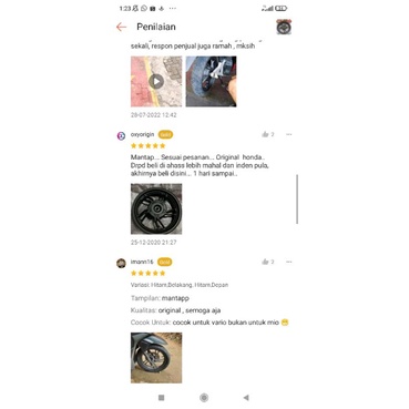 42601-K59-A70ZA velg peleg pelek belakang vario 150 2018-2022 warna grey, hitam ori honda ahm asli honda