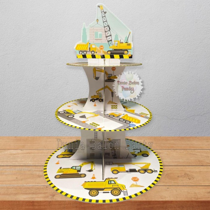 Cake Tier Excavator /Standing Cake / Cupcake Stand Karakter Alat Berat