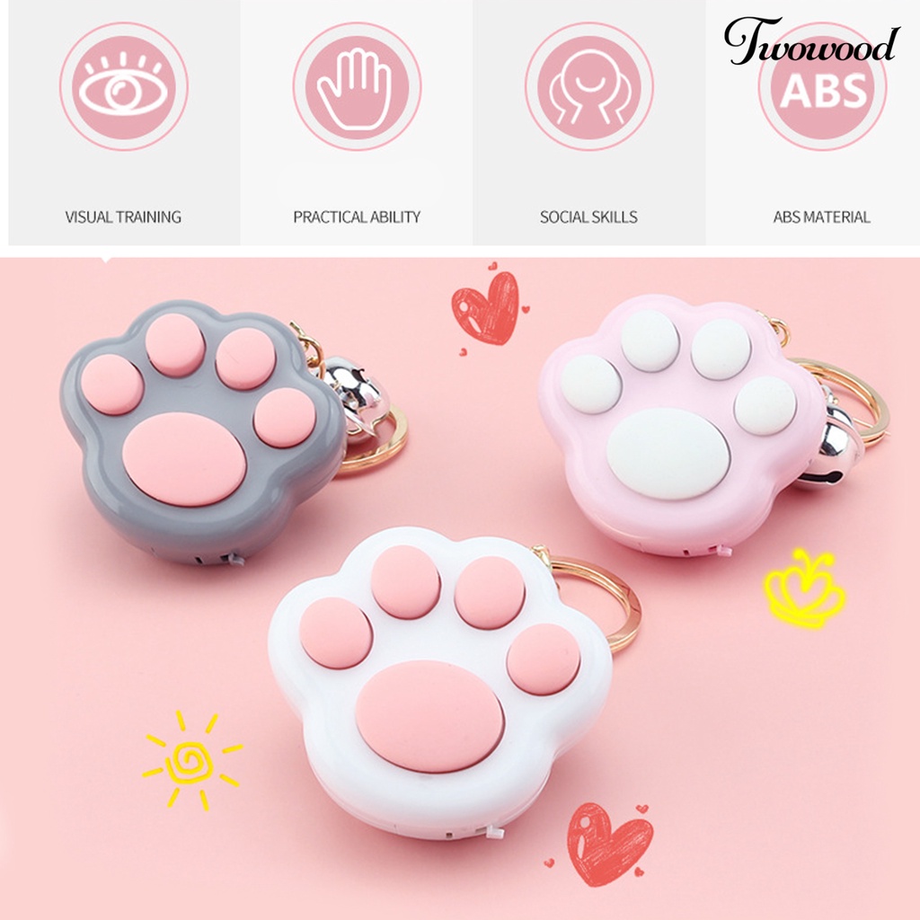 Twowood Gantungan Kunci Fidget Mini Portable Bentuk Telapak Kaki Kucing Untuk Anak