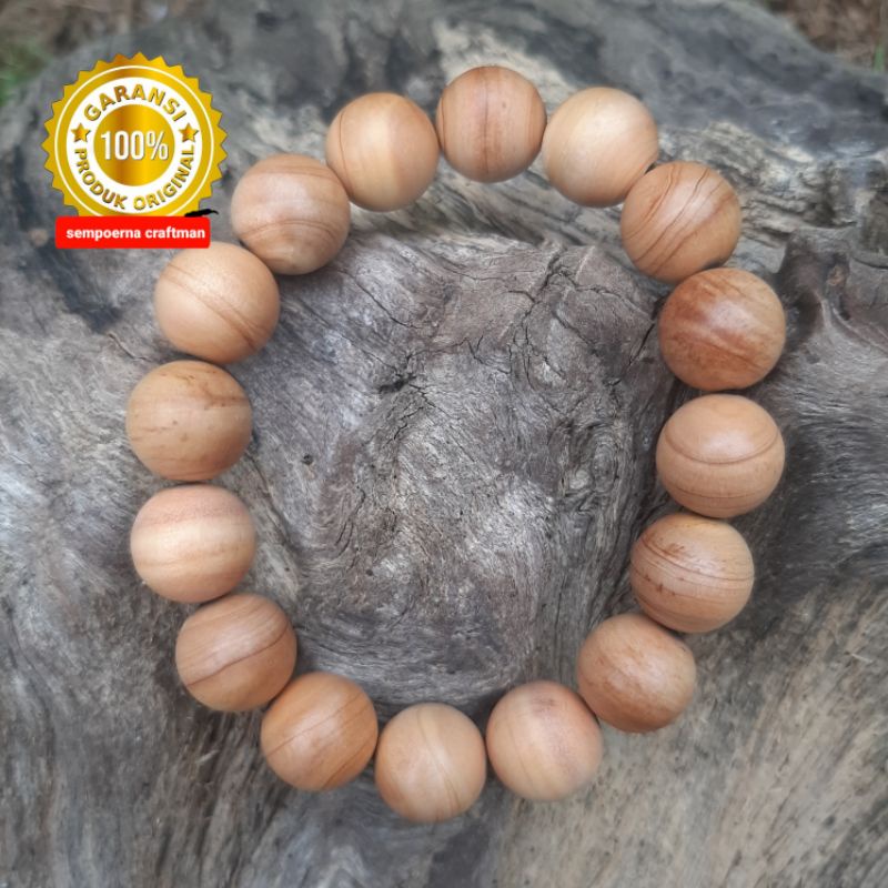 Gelang Kayu Cendana Flores Ntt Asli Super Harum Wangi 14mm 100% Original