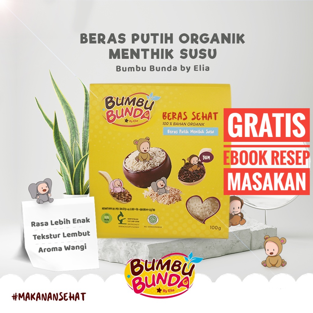 Bumbu Bunda Elia Beras MPASI Organik / Beras BB Booster / Beras Anak / Beras Bayi / beras merah / beras mentik / beras pandan