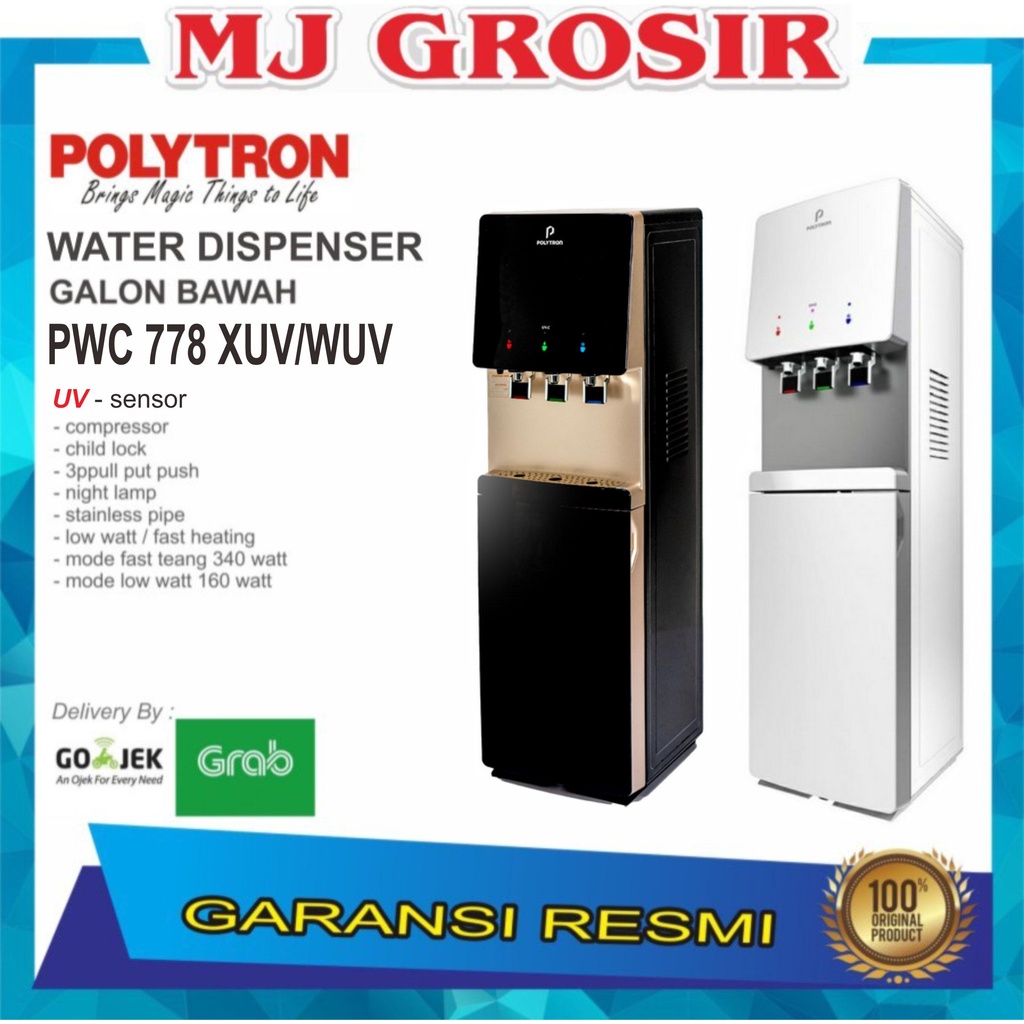 PROMO WATER DISPENSER POLYTRON PWC 778 WUV PWC778 XUV HOT &amp; COOL DYDRA