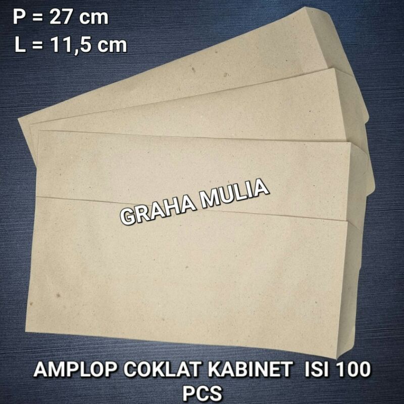

AMPLOP COKLAT KABINET (11,5 x 27 cm) ISI 100PCS