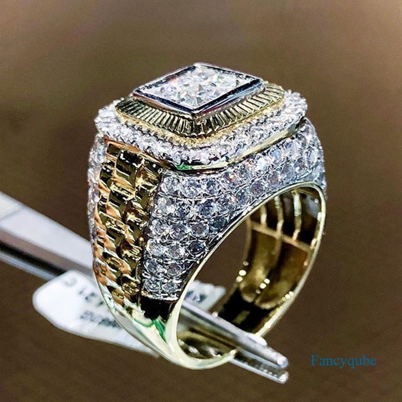 Fancyqube Perhiasan Cincin Pria Untuk Hadiah Pernikahan