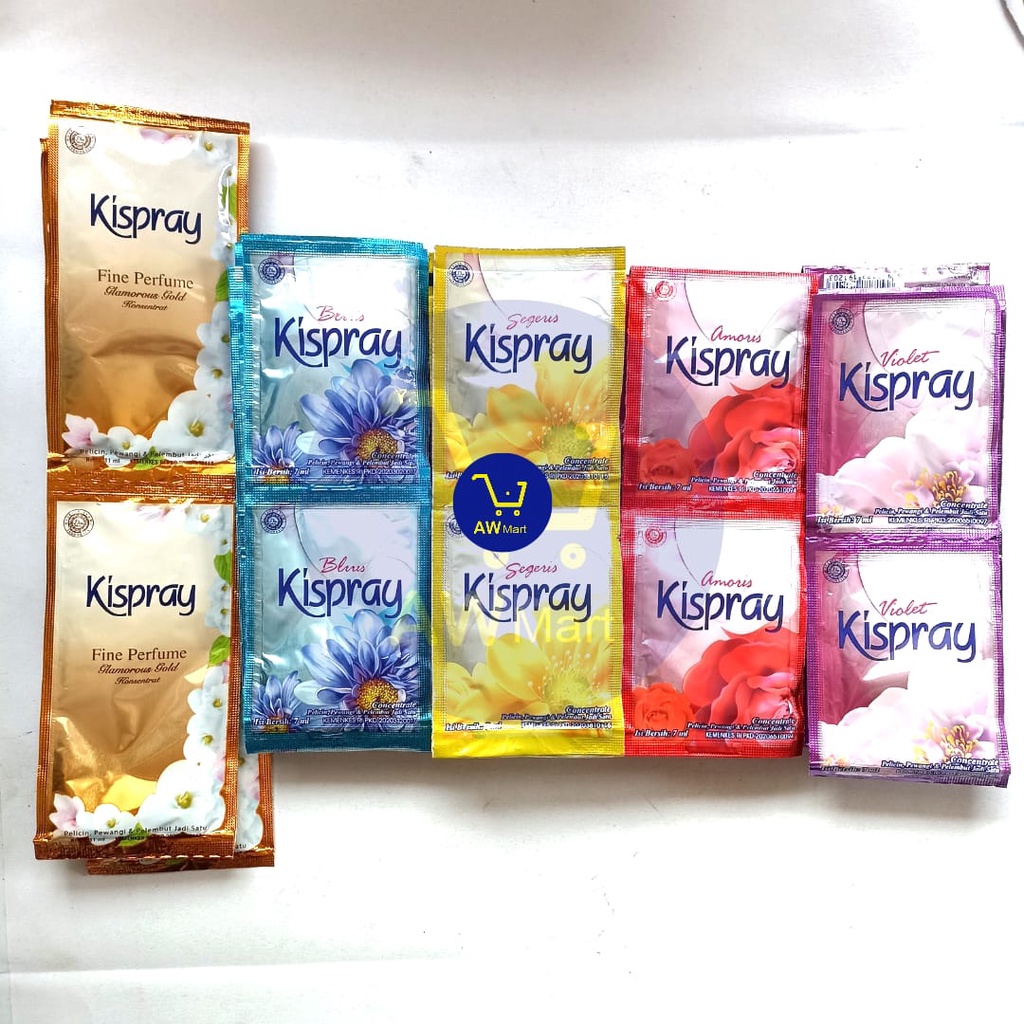 KISPRAY RENCENG ( 12 SACHET X 7 ML ) - PELICIN, PEWANGI, &amp; PELEMBUT PAKAIAN, KISPRAY GOLD 6 SACHET