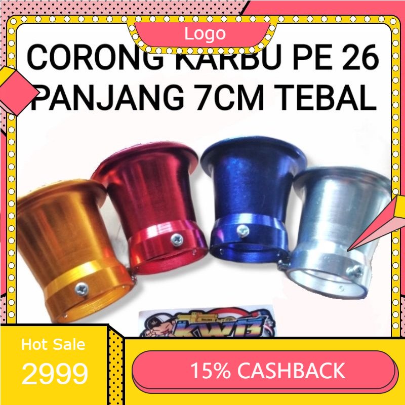 Velocity corong karbu pe 26 pwl 26 pwk 26 corong trotle body injectuin matic ukuran panjang 7cm full cnc