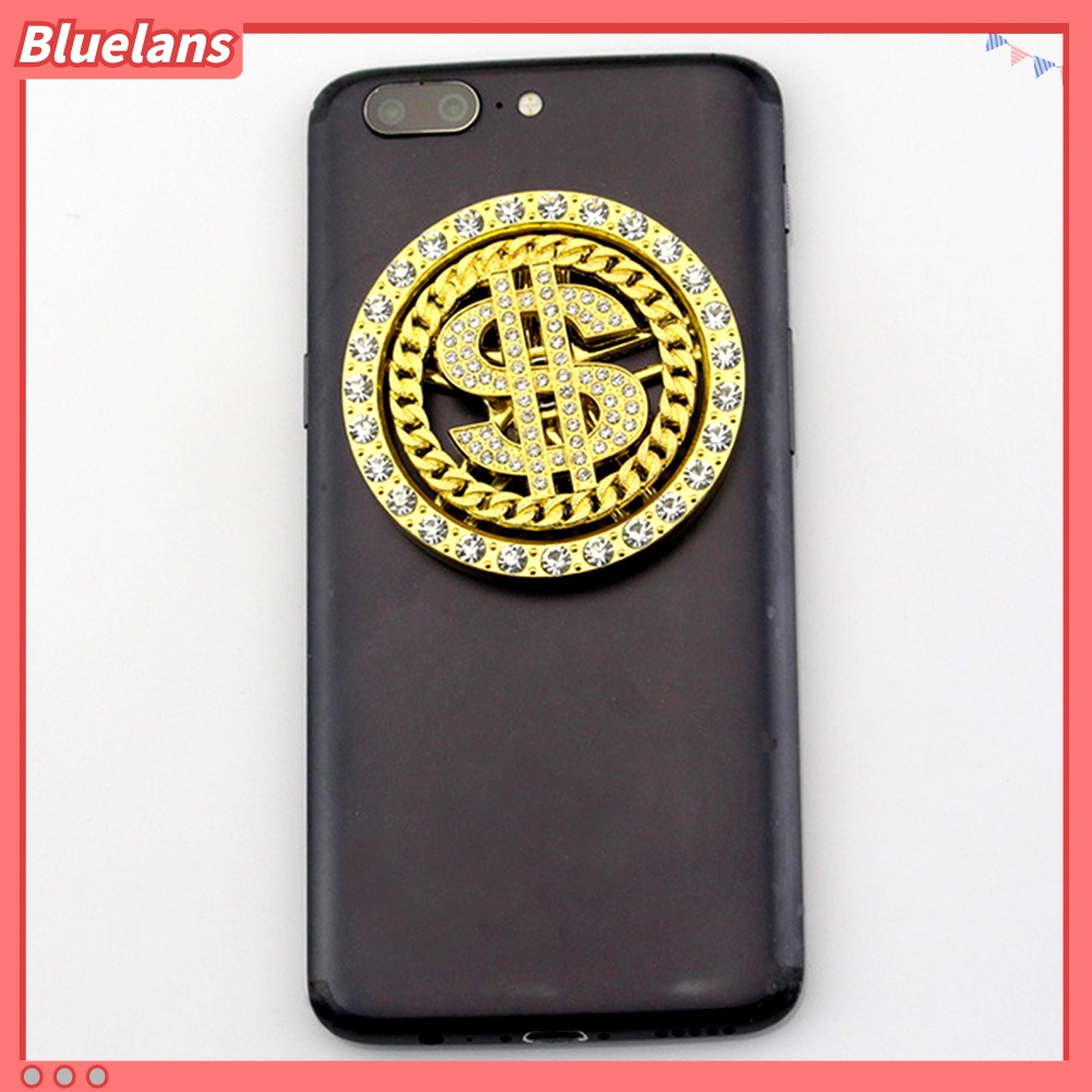 Gantungan Kunci Spinner Bentuk Tanda Dollar Aksen Berlian Imitasi Untuk Dekorasi Case Handphone
