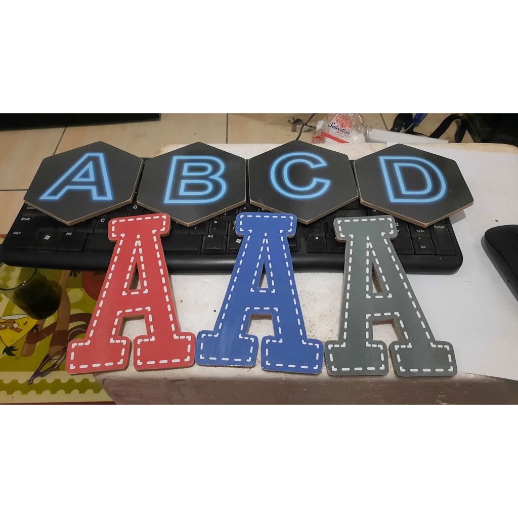 huruf satuan dekorasi kamar dinding