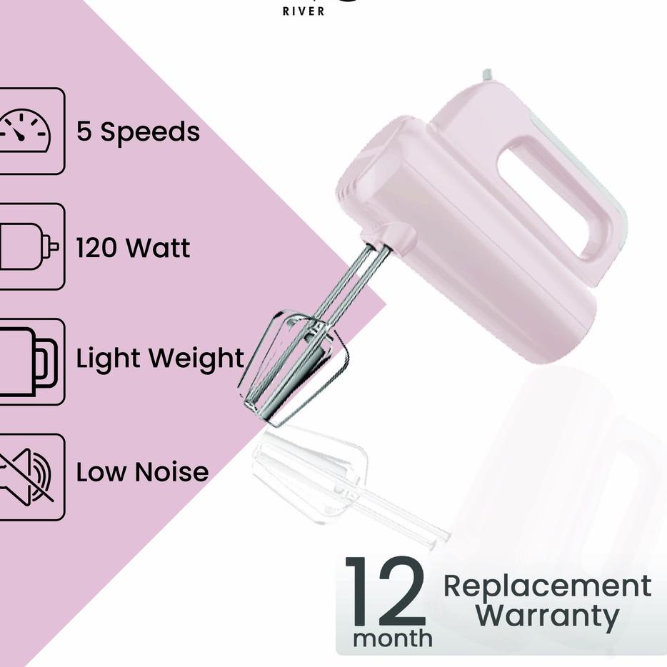 Big Sale--SOLO RIVER Hand Mixer Putih Pengaduk Telur Kue Mixer Tangan BERGARANSI