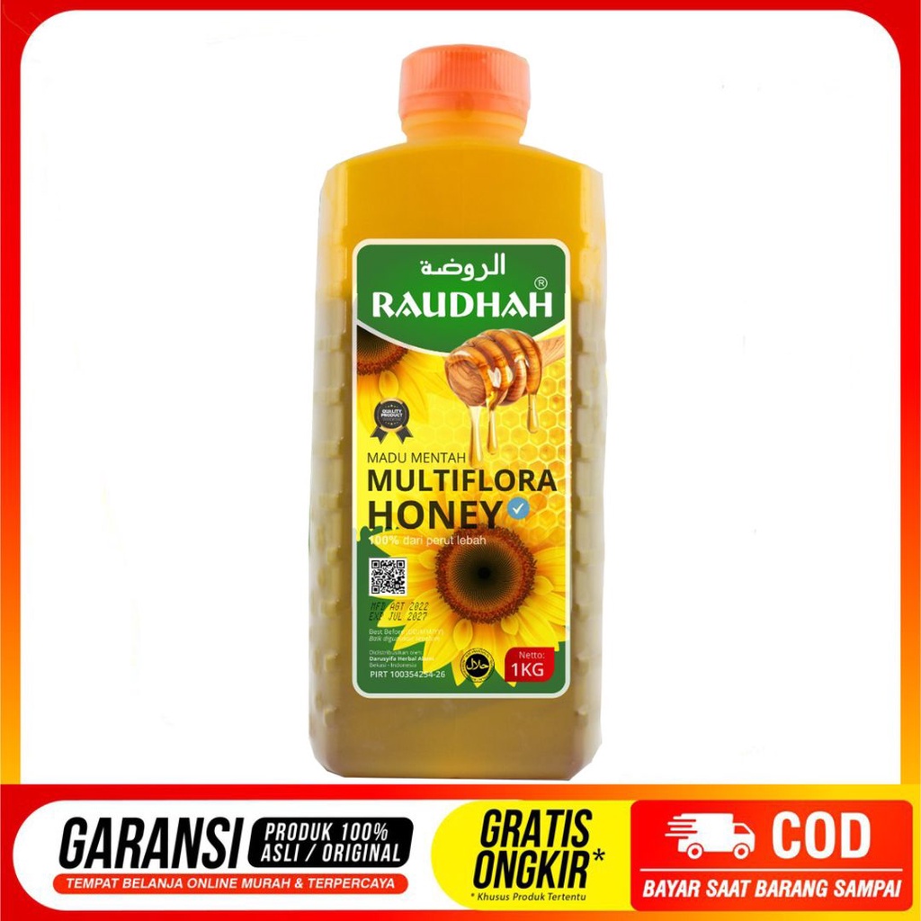 

Raudhah - Madu Mentah Multiflora Honey 1kg Darusyifa Membantu Memelihara Daya Tahan Tubuh