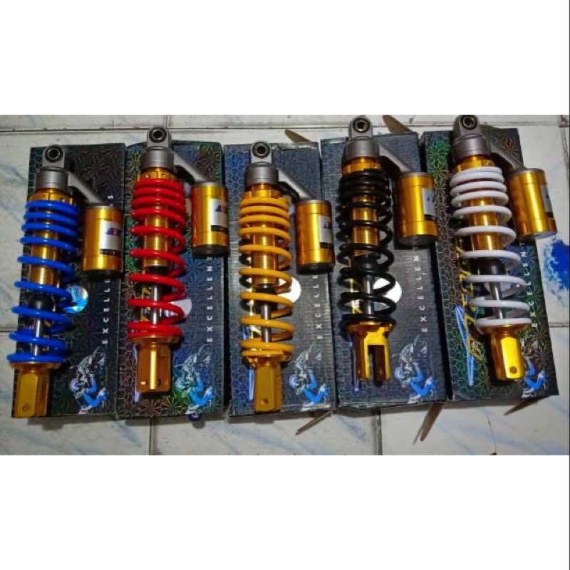 shockbreaker belakang tabung atas tabung gold matic uk 310mm - 330mm Universal motor matik mio, fino, beat, vario, scoopy, spacy,genio, xeon, soul gt, mio j, m3 z sporty,x-rider smile beat fi vario 110 vario 150 125 esp karbu fast bikes ktc shock sok shok