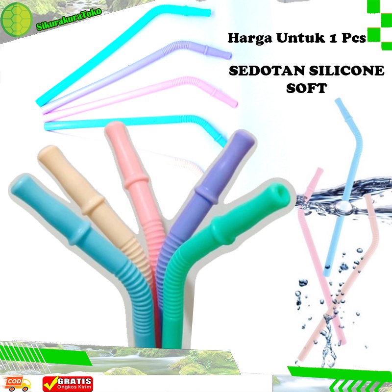 (NCS) Sedotan Silicone NEW Food Grade Silikon 1pc BPA ramah lingkungan sikat sedotan