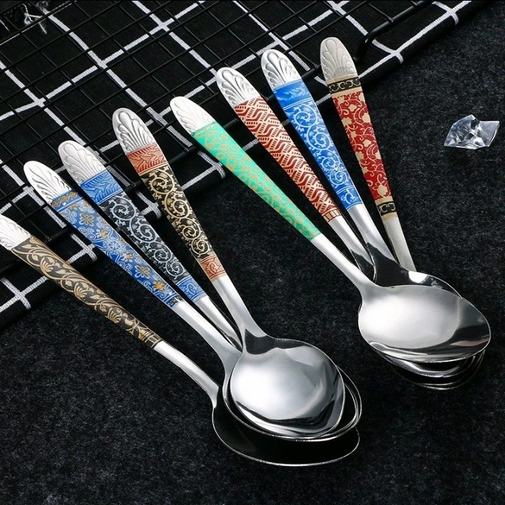 Sendok Makan Motif batik / Sendok Makan Batik Stainless Steel 12Pcs