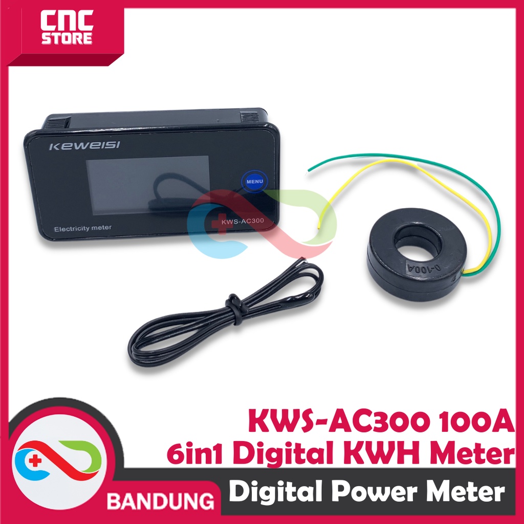 KWS-AC300 100A/10A 6IN1 DIGITAL KWH METER WATT METER AMPERE VOLT METER - 10A