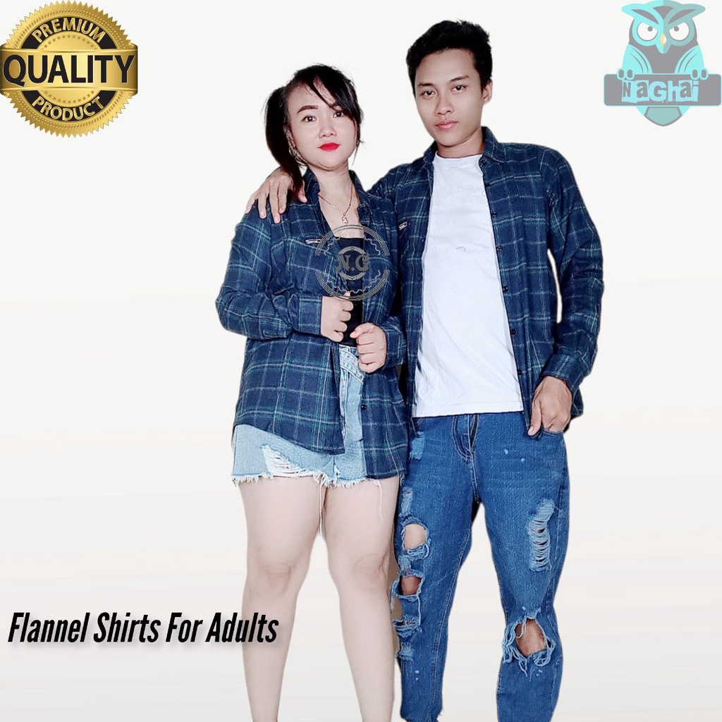 Kemeja Flanel Pria Wanita Distro Lengan Panjang Kwalitas Premium Kemeja Flanel Couple Kemeja Kotak-Kotak Lengan Panjang