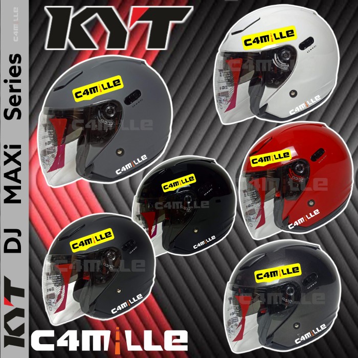 HELM KYT DJ MAXI SOLID DOUBLE VISOR HALF FACE BUKAN DJ MARU