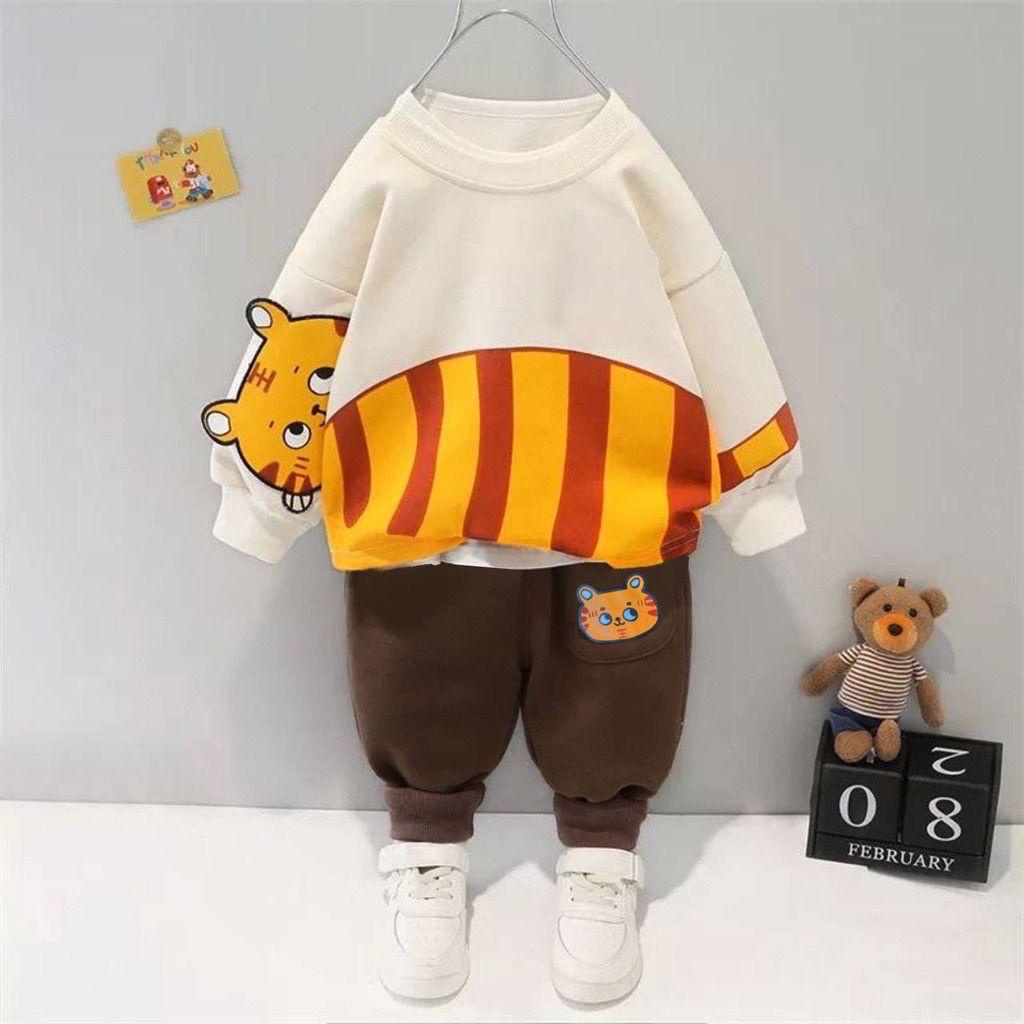 Pakaian Anak Laki Laki Terbaru Motif Meong Setelan Switer Anak 1-6 Tahun Unisex