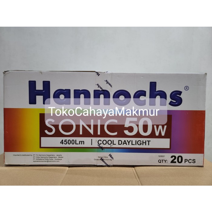 Lampu Bohlam LED Sonic 50w 50watt Hannochs Cahaya Putih 1 DUS 20Pcs