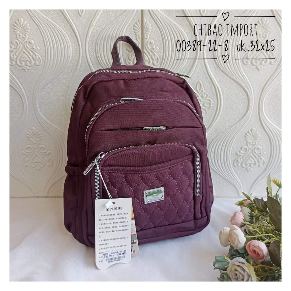 Tas Ransel Chibao 00389-22 bahan Kanvas. Tas Ransel Wanita Import Tas Wanita Tas Chibao Tas Ransel Wanita Import BEST SELLER.!!!!!