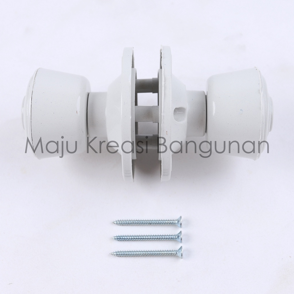 Handle Pintu Kamar Mandi PVC Plastik Tarikan Gagang Bulat Hendel Handel Toilet WC Putih