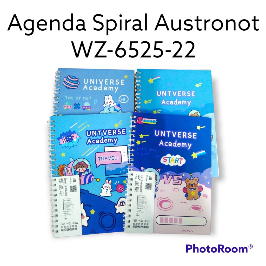 

BUKU DIARY / AGENDA SPIRAL HARD COVER UKURAN A5 KARAKTER AUSTRONOT ISI 88 HALAMAN WZ-6525-22