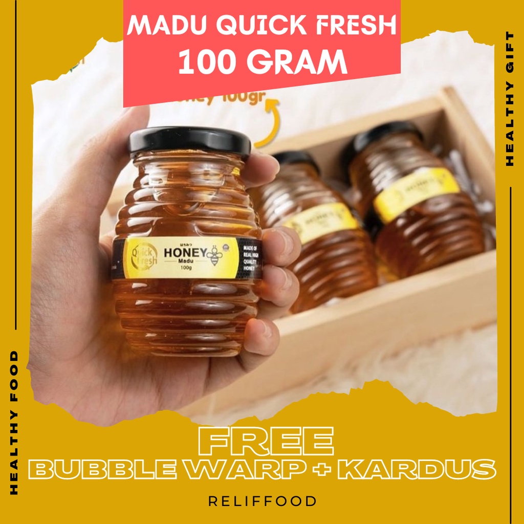 MADU QUICK FRESH 100 GRAM - MADU ASLI KEMASAN JAR EKONOMIS