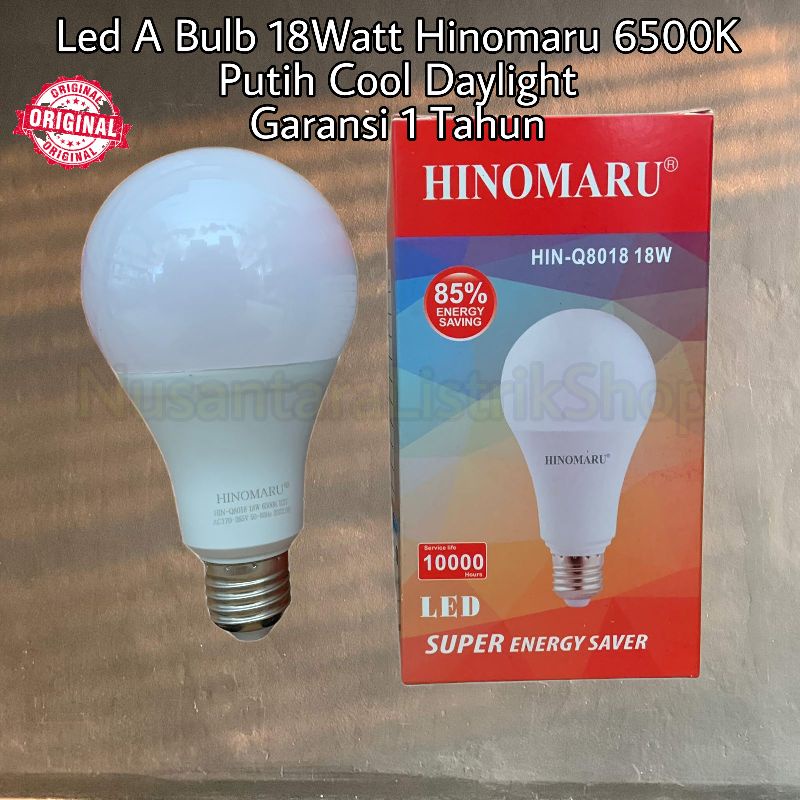 Lampu Led Hinomaru 18Watt Led A Bulb 6500K Cahaya Putih