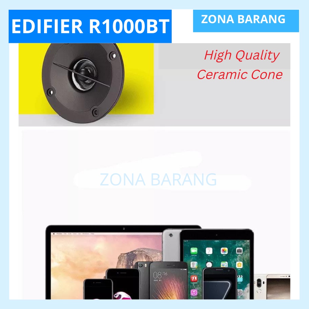 Edifier R1000BT BookShelf 2.0 Hifi Speaker Bluetooth Bass Treeble High Fidelity Sound