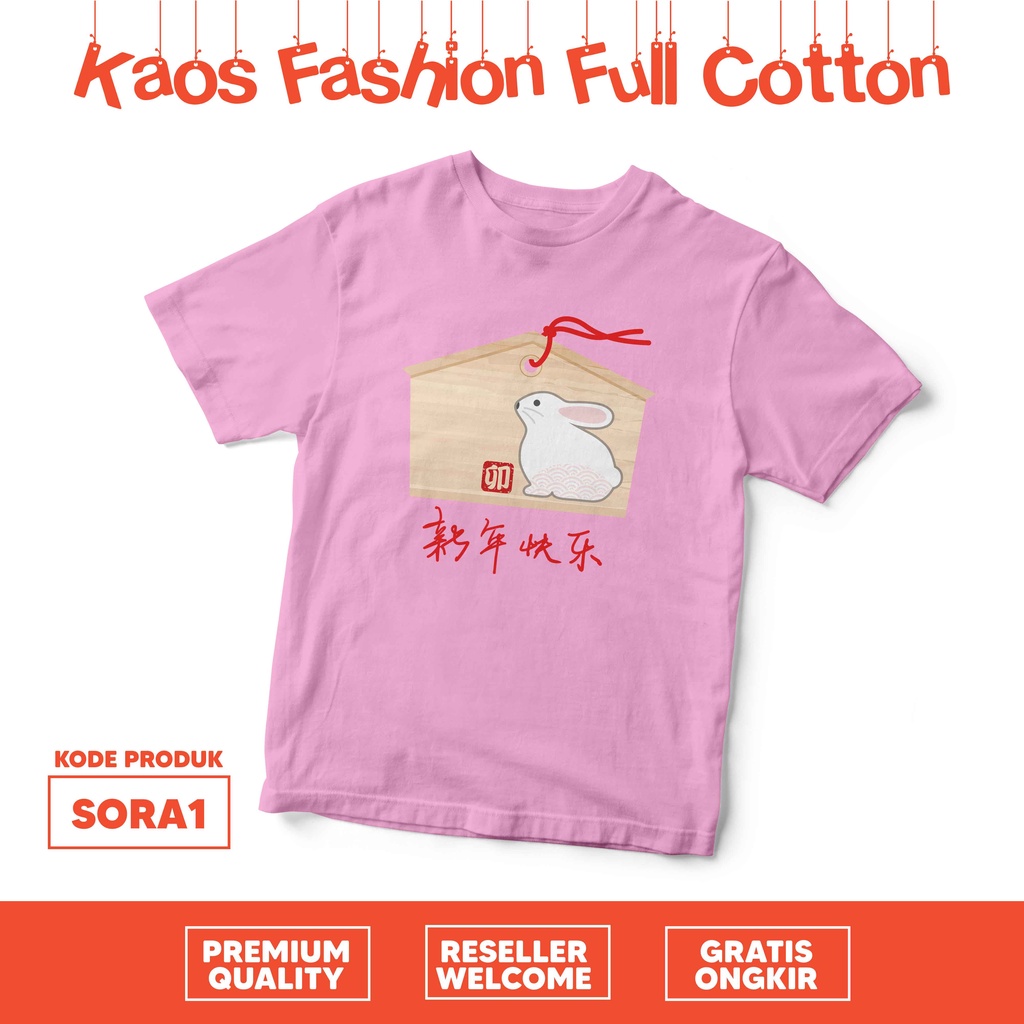 [KAOS DEWASA] sincia chinese new year imlek shio rabbit kelinci sora1 sora2 sora3