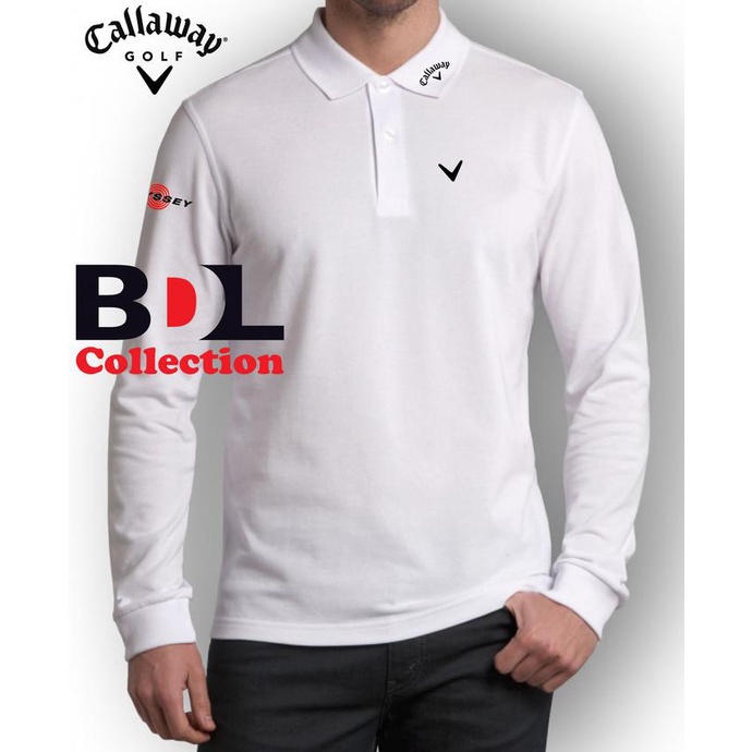 Kaos Kerah Polo Shirt Kaos Golf Callaway Lengan Panjang pria-wanita