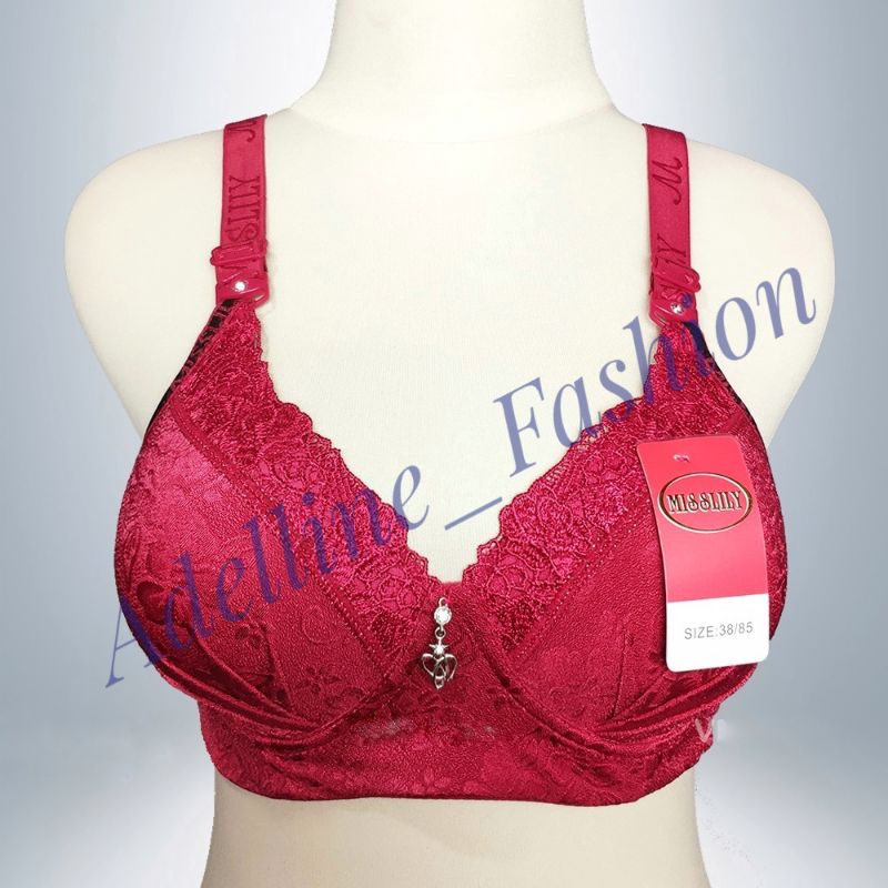 BRA/BH MISSLILY art. 999 CUP B Motif Emboss Fancy Kait 3 Tanpa Kawat import BRA/BH ELEGAN SANGAT MEWAH BAHAN PREMIUM  HARGA PROMO!!!