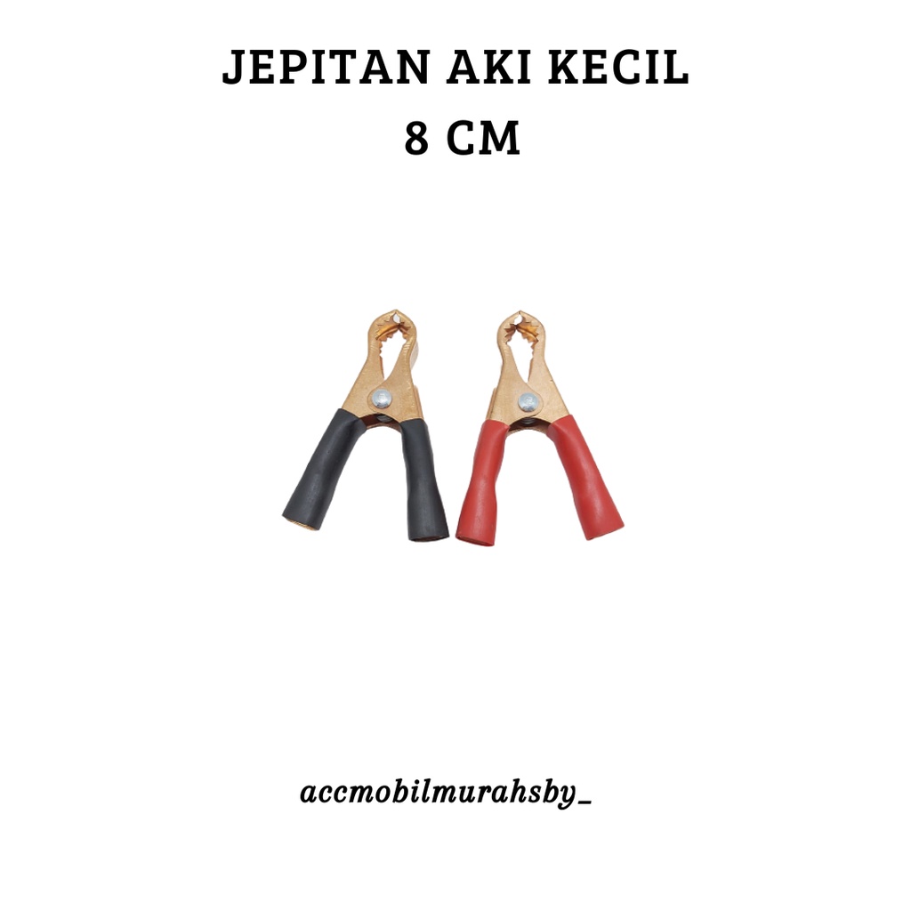 Jepit aki buaya ( set ) 8cm / jepitan aki mobil  / jepit buaya / jepitan accu mobil / penjepit aki N