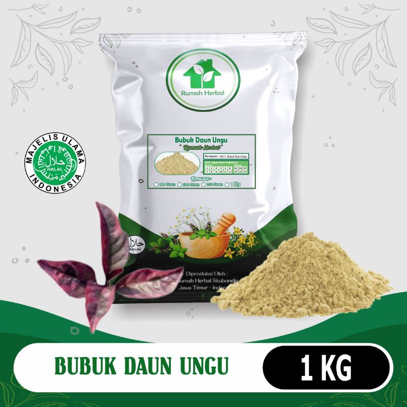 

Bubuk daun ungu murni kemasan 1kg