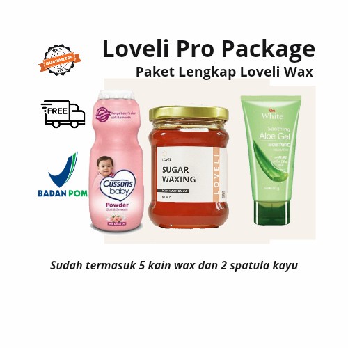 Waxing Sugar Wax Kit - Pencabut Bulu Paket Lengkap - Loveli Pro Kit