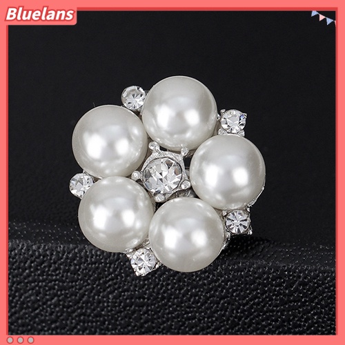 Bluelans Fashion Rhinestone Flower Brooch Pin Imitation Pearl Wedding Jewelry Accessory