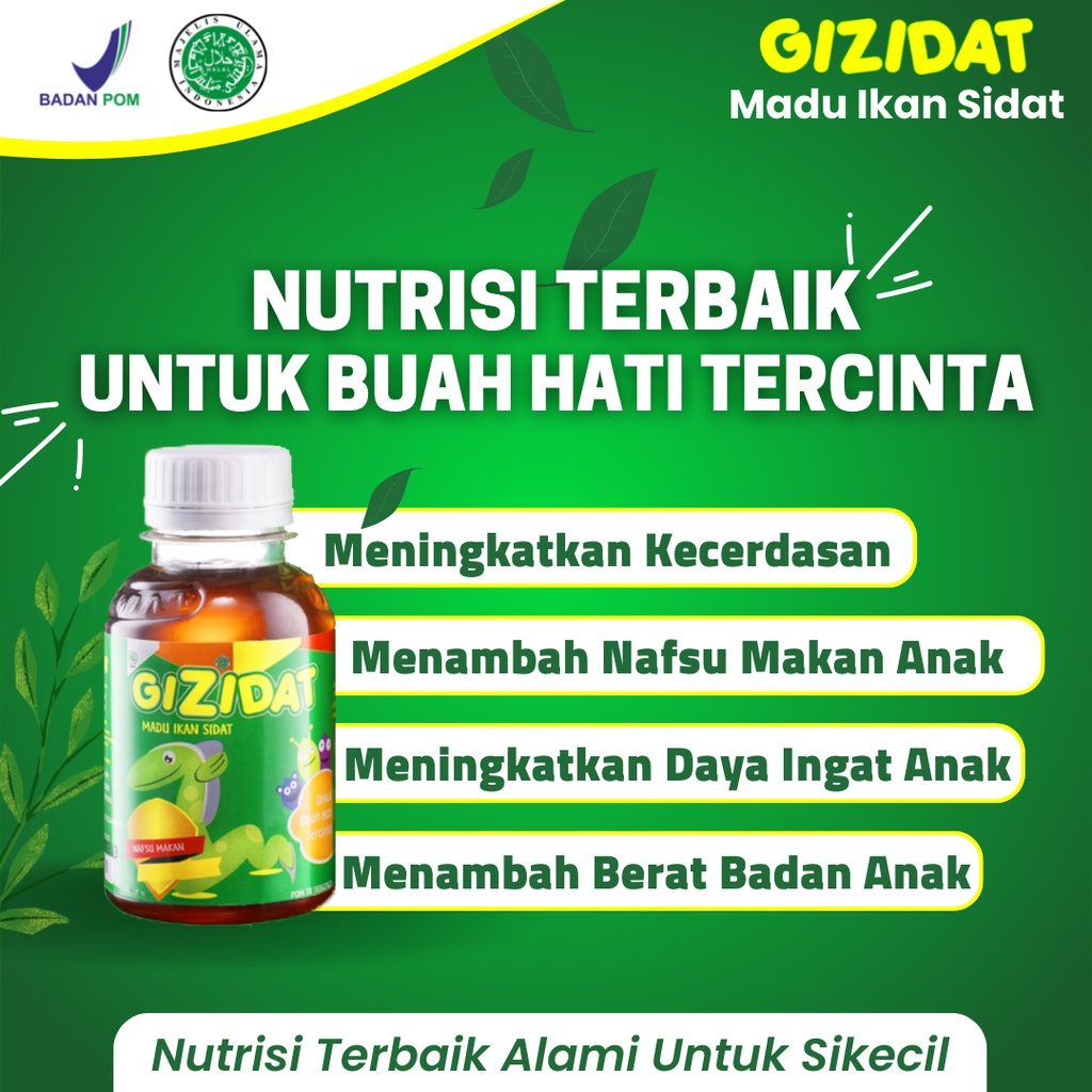 GIZIDAT ORIGINAL 130ml | Madu Penambah Nafsu Makan Anak &amp; Berat Badan | Multivitamin Terbaik Untuk Anakko