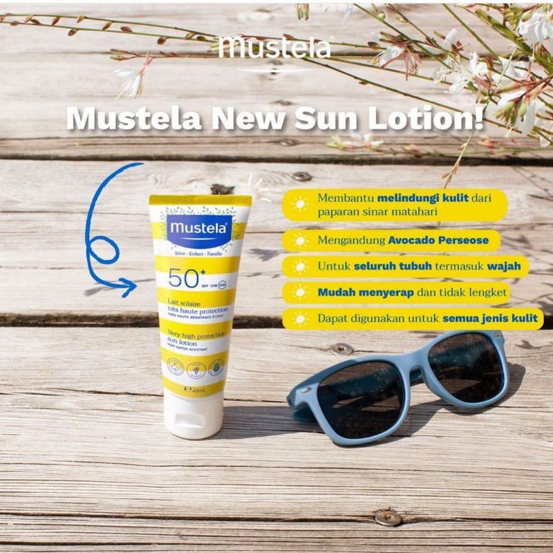MUSTELA BEBE High Protection Sun Lotion SUNBLOCK Anak Bayi 40ML Sun Block SPF50 Baby Sunscreen