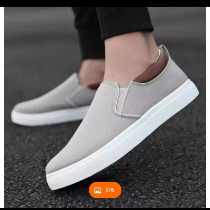 PROMO 1212 BIG SALE Sepatu Sneakers Slip On hitam Preasi Coklat sepatu pria