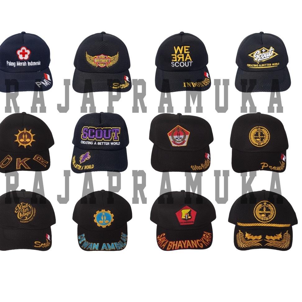 TOPI PRAMUKA JARING DOBELMESH PREMIUM TOPI AMBALAN SAKA WIRAKARTIKA SAKA BHAYANGKARA SCOUT PRAMUKA P