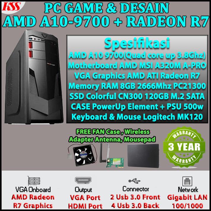 [Baru] Komputer/Pc Rakitan Amd A10 Bergaransi Siap Pakai