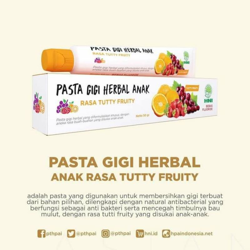 pasta gigi herbal anak | pasta gigi HNI anak | pasta gigi anak HPAI