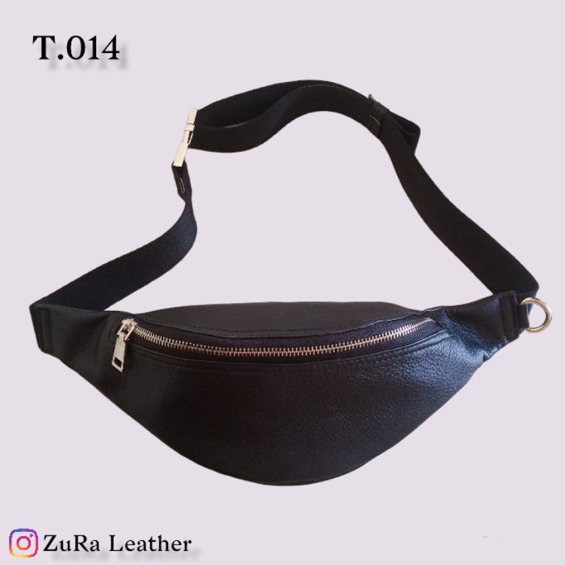 T.014 Tas kompek pria wanita simple polos elegant bahan kulit asli