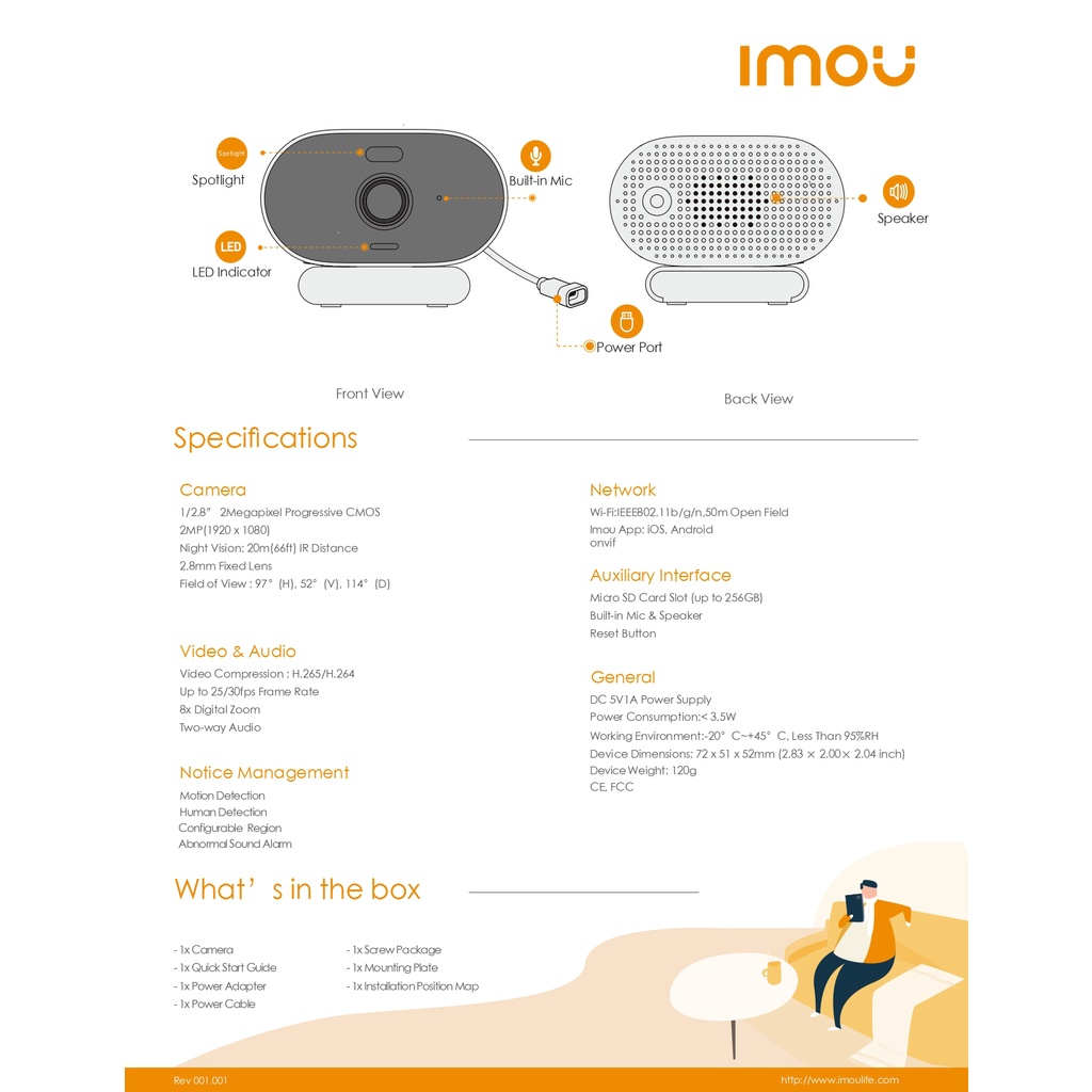 IMOU VERSA 1080P H.265 WIFI BULLET CAMERA