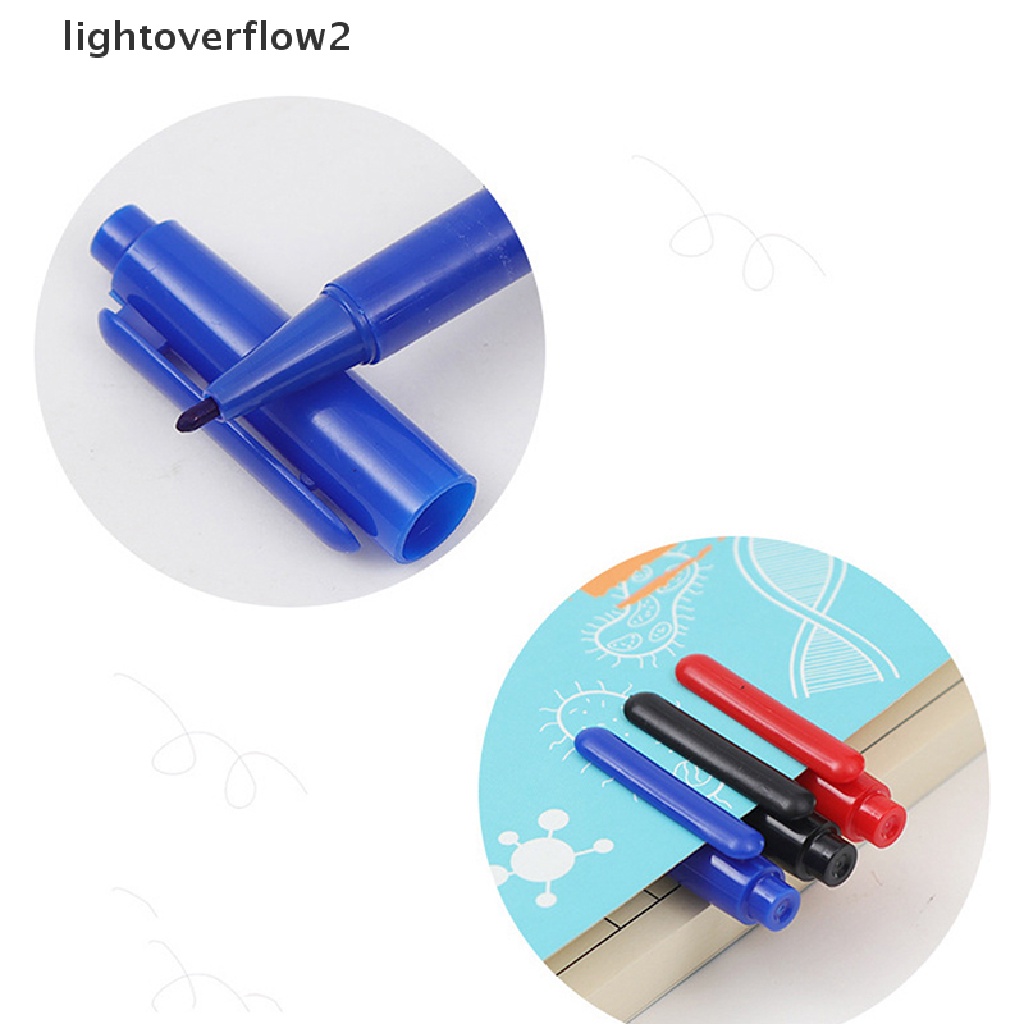 (lightoverflow2) 10pcs / set Spidol Permanen Ujung Ganda Anti Air / Minyak